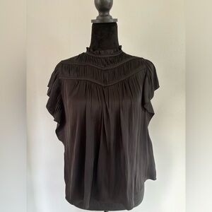 Joie flutter sleeve silky top black size S